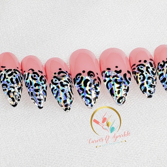 Pinky Mauve Sparkle Press On Set - Picture 4 of 7